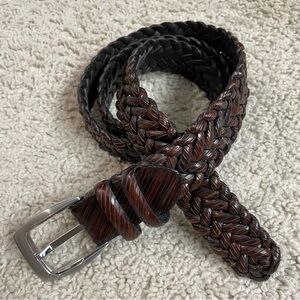 Men's BILL LAVIN Woven BROWN Leather SOFT COLLECTION Dress BELT  42